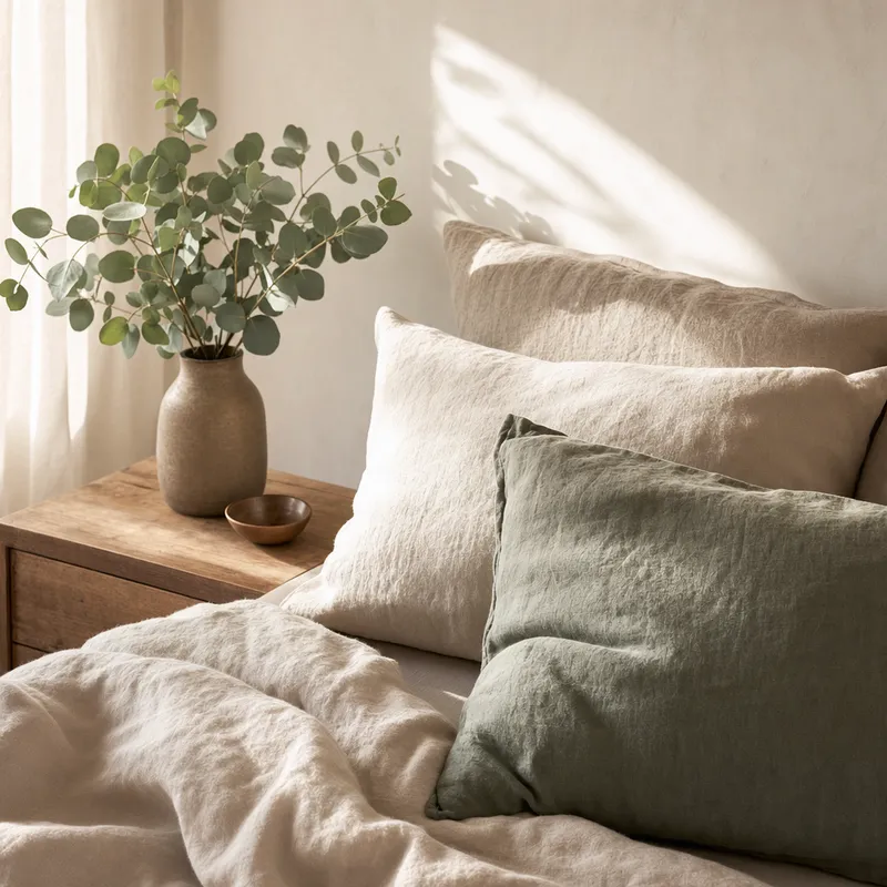 Organic linen bedding ritual